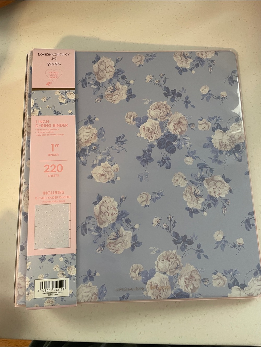Love Shack Fancy x Target Everblooming Rosettes 1” Binder & 5 Tab Dividers